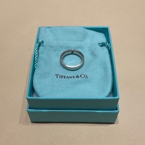 The Charles Tiffany Setting Satin Finish Ring in Platinum with a Diamond, 5 mm